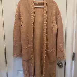 Vintage Long Cardigan -  Blush Pink